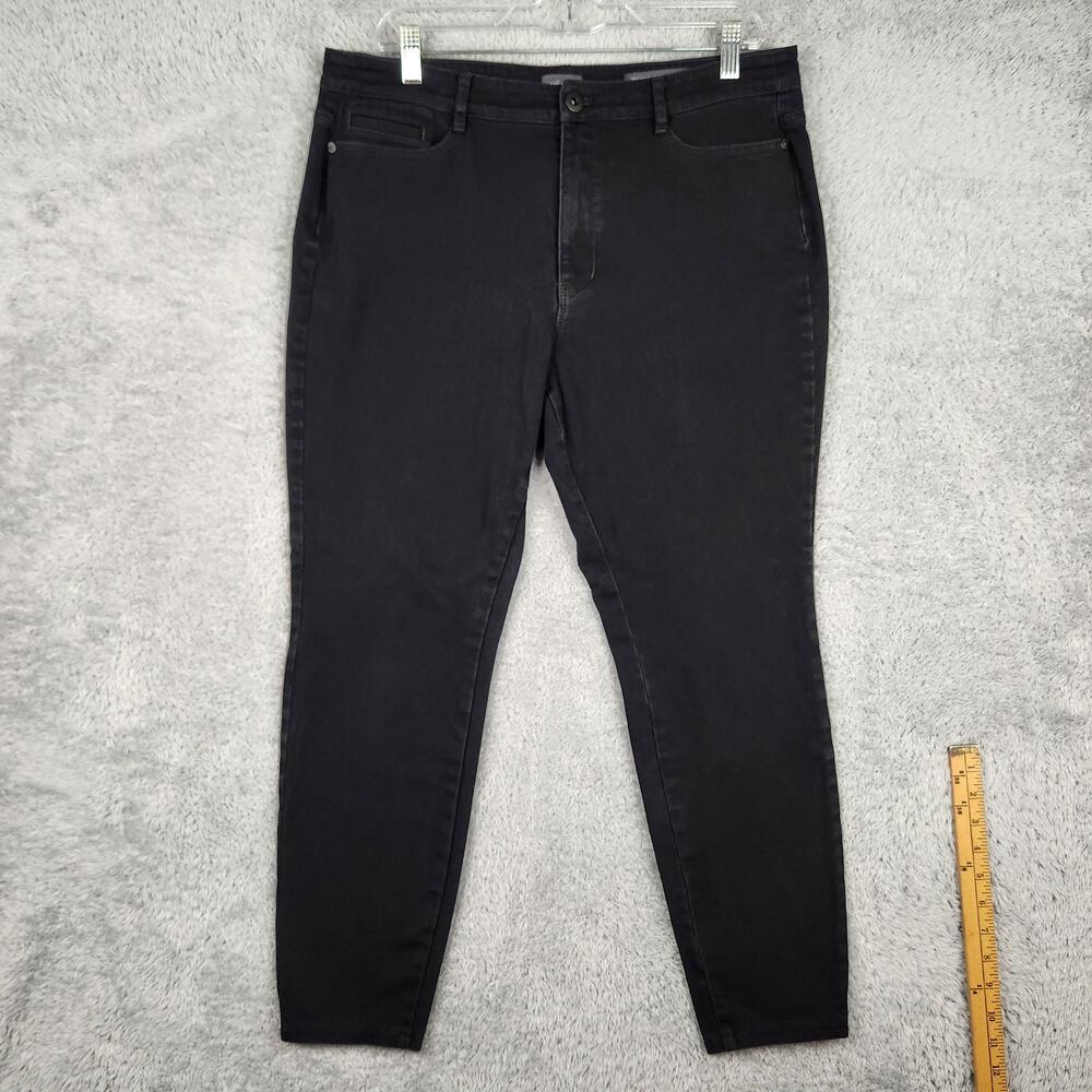 J Jill Premium Flex Leggings Womens 14 Black High Rise Denim Jegging Stretch